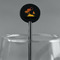 Tropical Sunset Black Plastic 5.5" Stir Stick - Round - Main