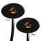 Tropical Sunset Black Plastic 7" Stir Stick - Double Sided - Oval - Front & Back
