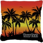 Tropical Sunset Faux-Linen Throw Pillow 20" (Personalized)