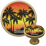 Tropical Sunset Cabinet Knob - Gold (Personalized)