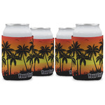 Tropical Sunset Can Cooler (12 oz) - Set of 4 w/ Name or Text