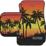 Tropical Sunset Car Floor Mats Set - 2 Front & 2 Back (Personalized)