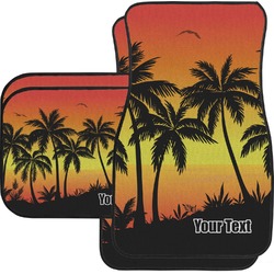 Tropical Sunset Car Floor Mats Set - 2 Front & 2 Back (Personalized)