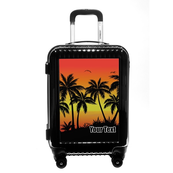 Custom Tropical Sunset Carry On Hard Shell Suitcase (Personalized)