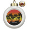 Tropical Sunset Ceramic Christmas Ornament - Poinsettias (Front View)