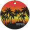 Tropical Sunset Ceramic Flat Ornament - Circle (Front)