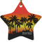 Tropical Sunset Ceramic Flat Ornament - Star (Front)