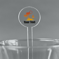 Tropical Sunset 7" Round Plastic Stir Sticks - Clear (Personalized)