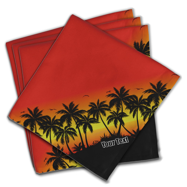 Custom Tropical Sunset Cloth Napkins (Set of 4) (Personalized)