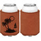 Tropical Sunset Cognac Leatherette Can Sleeve - Single Sided Front and Back