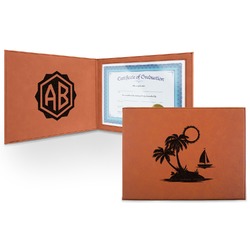 Tropical Sunset Leatherette Certificate Holder - Front and Inside (Personalized)