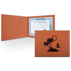 Tropical Sunset Leatherette Certificate Holder - Front