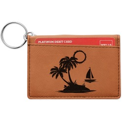 Tropical Sunset Leatherette Keychain ID Holder