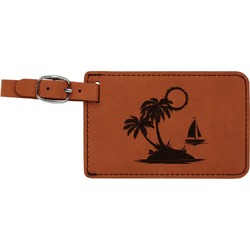 Tropical Sunset Leatherette Luggage Tag