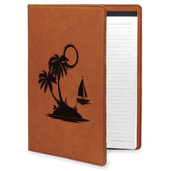 Tropical Sunset Leatherette Portfolio with Notepad - Large - Single Sided