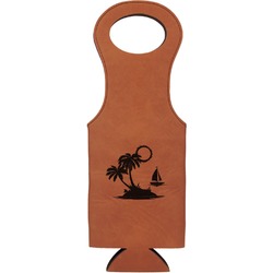 Tropical Sunset Leatherette Wine Tote - Single Sided