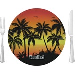 Tropical Sunset 10" Glass Lunch / Dinner Plates - Single or Set (Personalized)