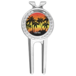 Tropical Sunset Golf Divot Tool & Ball Marker (Personalized)
