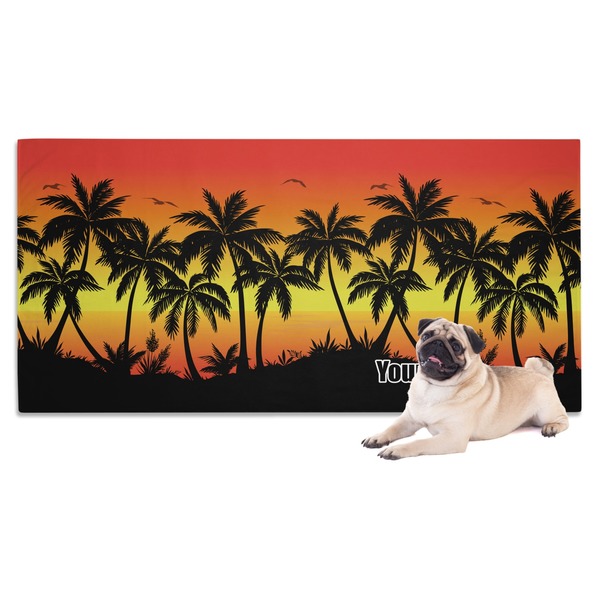 Custom Tropical Sunset Dog Towel (Personalized)