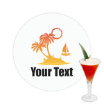 Tropical Sunset Printed Drink Topper -  2.5" (Personalized)