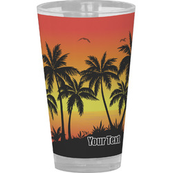 Tropical Sunset Pint Glass - Full Color (Personalized)