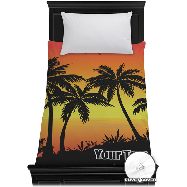 Custom Tropical Sunset Duvet Cover - Twin XL (Personalized)