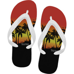 Tropical Sunset Flip Flops - Small (Personalized)