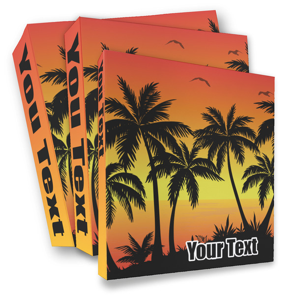 Custom Tropical Sunset 3 Ring Binder - Full Wrap (Personalized)