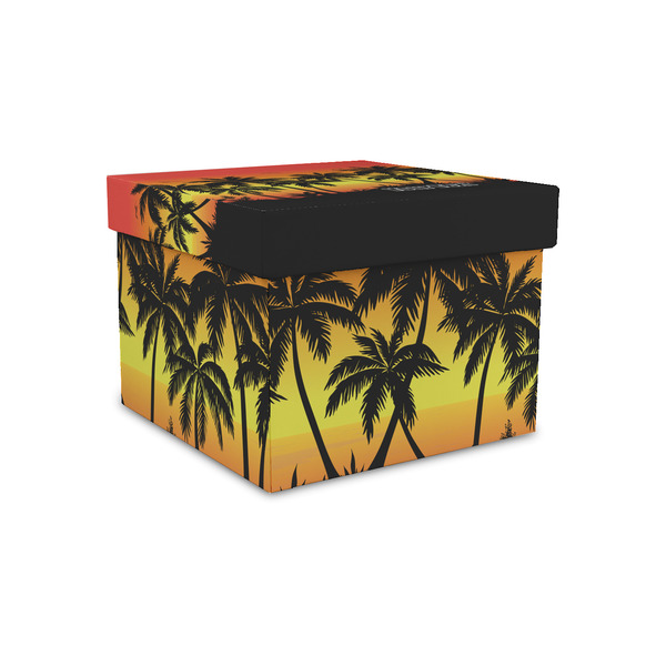 Custom Tropical Sunset Gift Box with Lid - Canvas Wrapped - Small (Personalized)