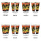 Tropical Sunset Glass Shot Glass - with gold rim - Set of 4 - APPROVAL