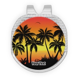 Tropical Sunset Golf Ball Marker - Hat Clip - Silver
