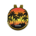 Tropical Sunset Golf Ball Marker - Hat Clip - Gold