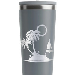 Tropical Sunset RTIC Everyday Tumbler with Straw - 28oz - Grey - Double-Sided (Personalized)