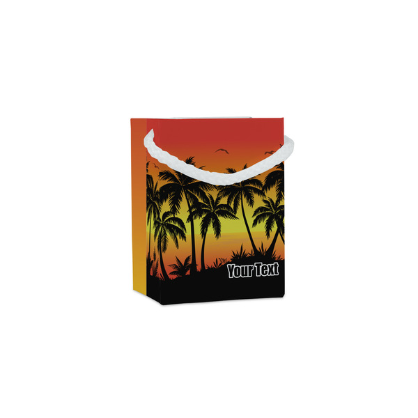 Custom Tropical Sunset Jewelry Gift Bags - Gloss (Personalized)