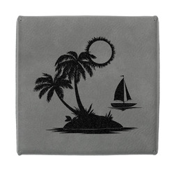 Tropical Sunset Jewelry Gift Box - Engraved Leather Lid