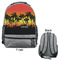 Tropical Sunset Large Backpack - Gray - Front & Back View