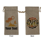 Tropical Sunset Large Burlap Gift Bag - Front & Back (Personalized)