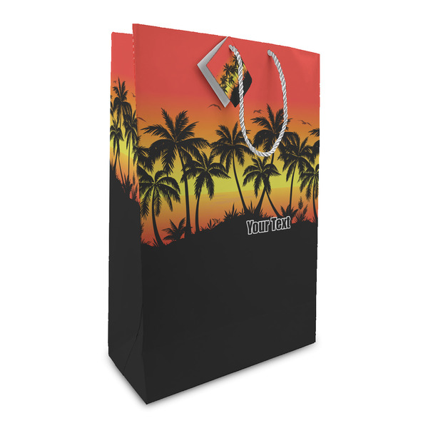 Custom Tropical Sunset Large Gift Bag (Personalized)