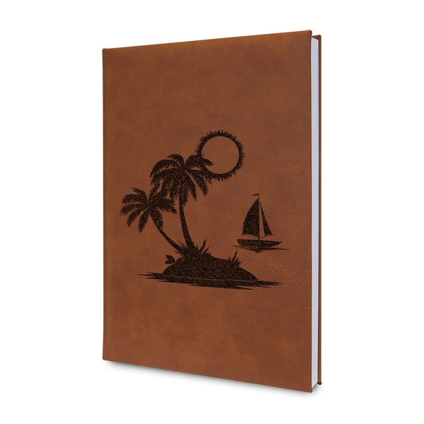 Custom Tropical Sunset Leather Sketchbook - Small - Single Sided