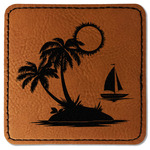 Tropical Sunset Faux Leather Iron On Patch - Square