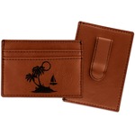 Tropical Sunset Leatherette Wallet with Money Clip