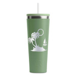 Tropical Sunset RTIC Everyday Tumbler with Straw - 28oz - Light Green - Double-Sided (Personalized)