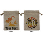 Tropical Sunset Medium Burlap Gift Bag - Front & Back (Personalized)