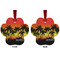 Tropical Sunset Metal Paw Ornament - Front and Back