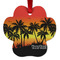 Tropical Sunset Metal Paw Ornament - Front