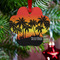 Tropical Sunset Metal Paw Ornament - Lifestyle