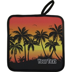 Tropical Sunset Pot Holder w/ Name or Text