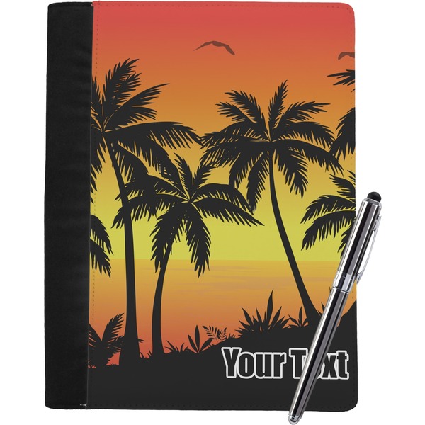 Custom Tropical Sunset Notebook Padfolio - Large w/ Name or Text