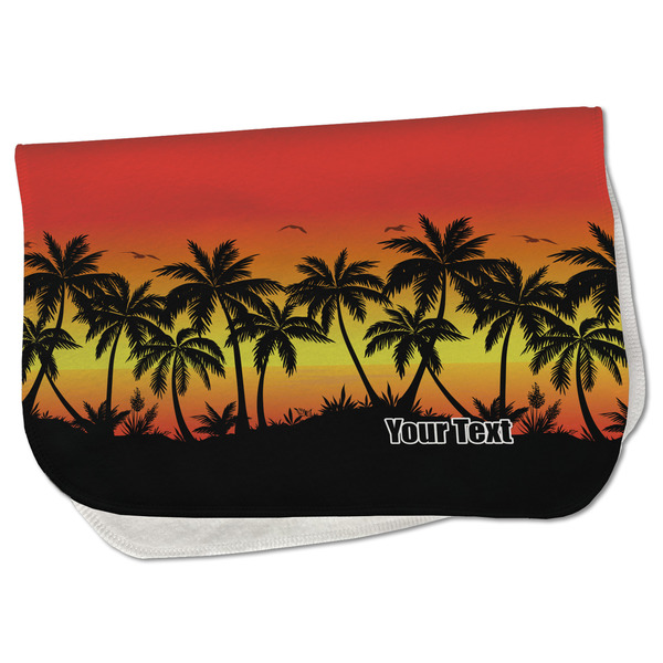 Custom Tropical Sunset Burp Cloth - Fleece w/ Name or Text