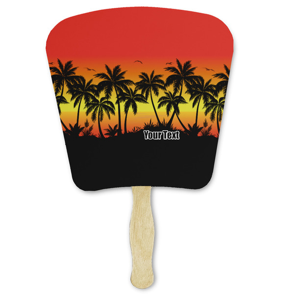 Custom Tropical Sunset Paper Fan (Personalized)